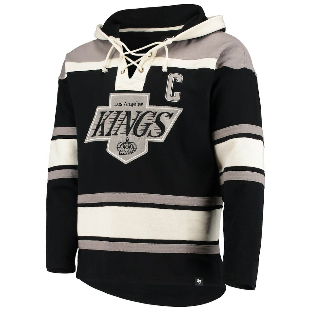 Wayne Gretzky Los Angeles Kings '47 Retired Player Name & Number Lacer Pullover Hoodie - Black | 47 brand Lifestyle