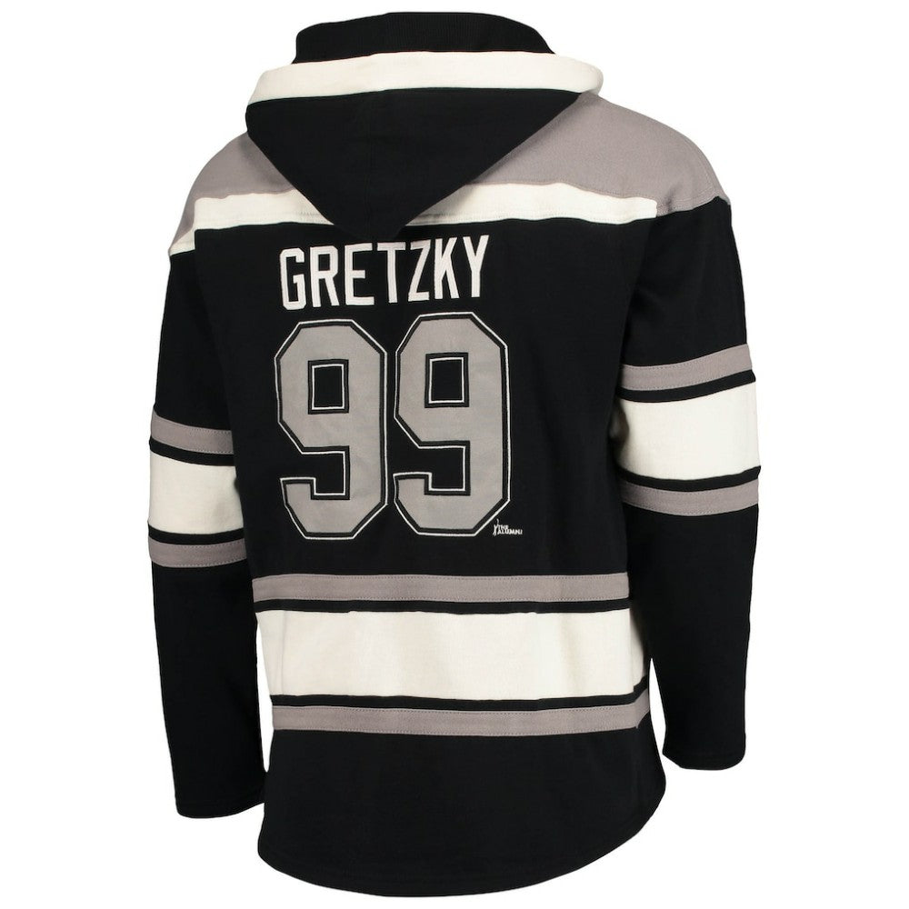 Wayne Gretzky Los Angeles Kings '47 Retired Player Name & Number Lacer Pullover Hoodie - Black | 47 brand Lifestyle