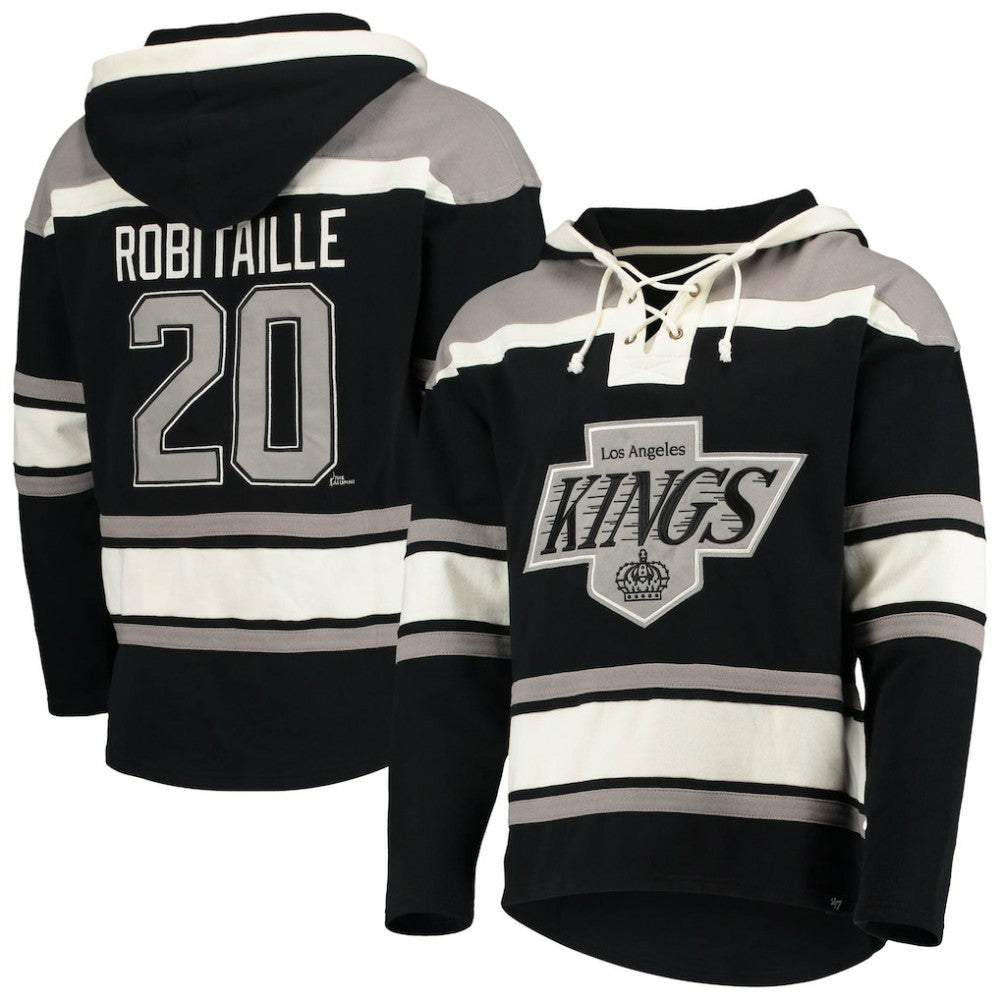 Luc Robitaille Los Angeles Kings '47 Retired Player Name & Number Lacer Pullover Hoodie - Black | 47 brand near me