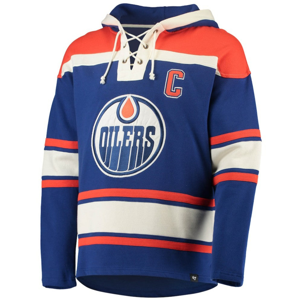 Wayne Gretzky Edmonton Oilers '47 Retired Player Name & Number Lacer Pullover Hoodie - Royal | 47 brand on sale