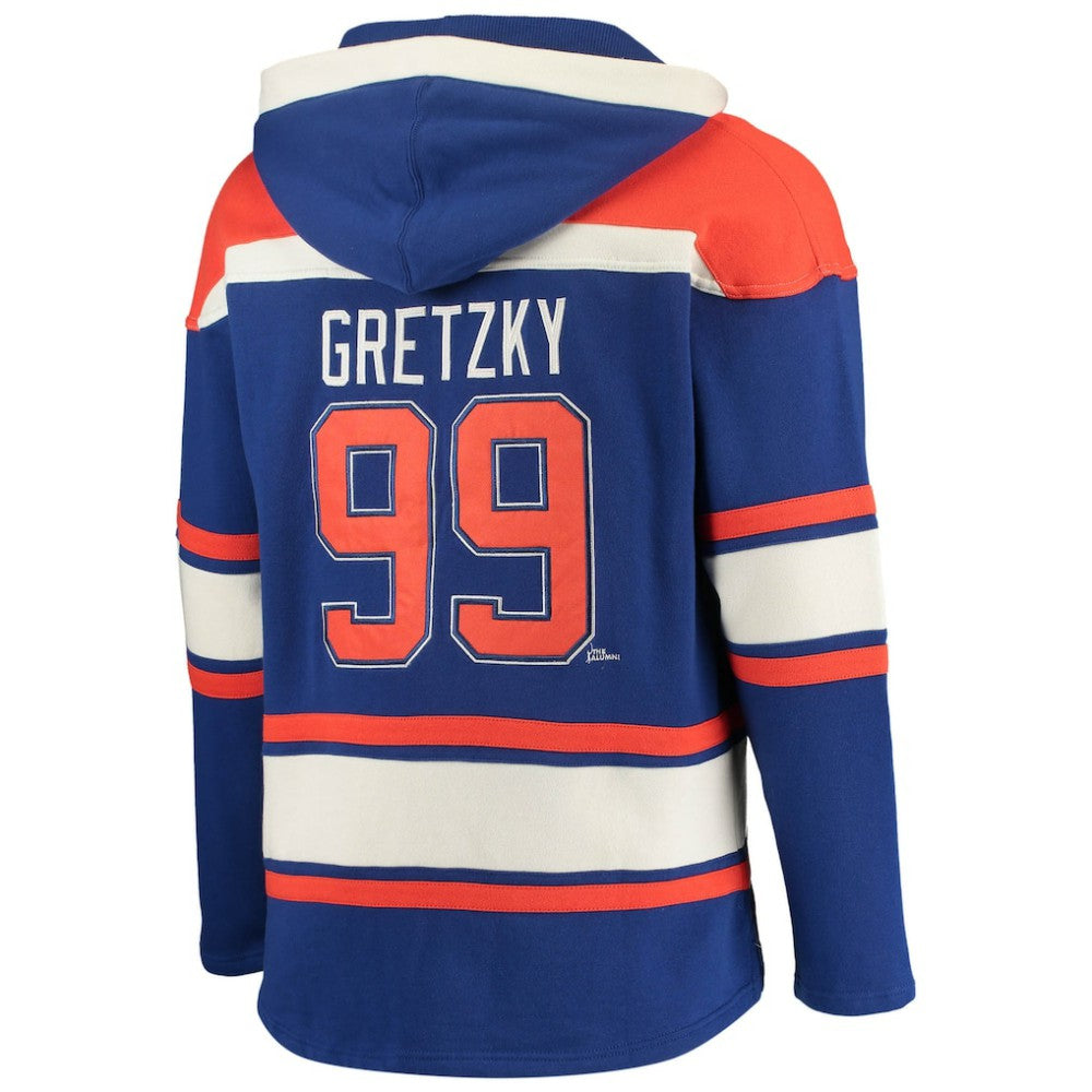 Wayne Gretzky Edmonton Oilers '47 Retired Player Name & Number Lacer Pullover Hoodie - Royal | 47 brand on sale