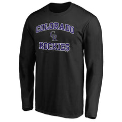 Men's Black Colorado Rockies Team Heart & Soul Long Sleeve T-Shirt for sale