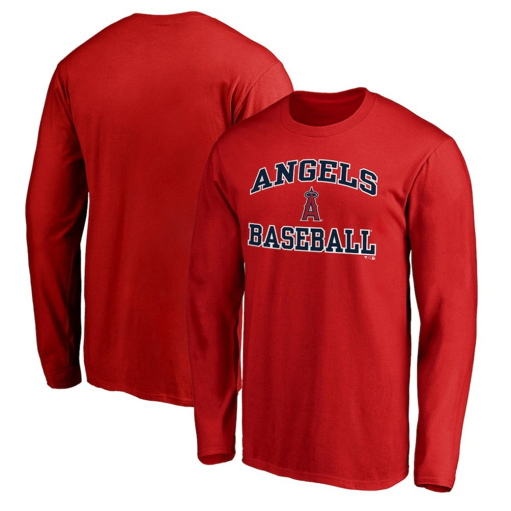Men's Red Los Angeles Angels Team Heart & Soul Long Sleeve T-Shirt Discount