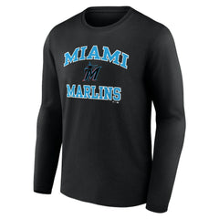 Men's Black Miami Marlins Team Heart & Soul Long Sleeve T-Shirt Near Me