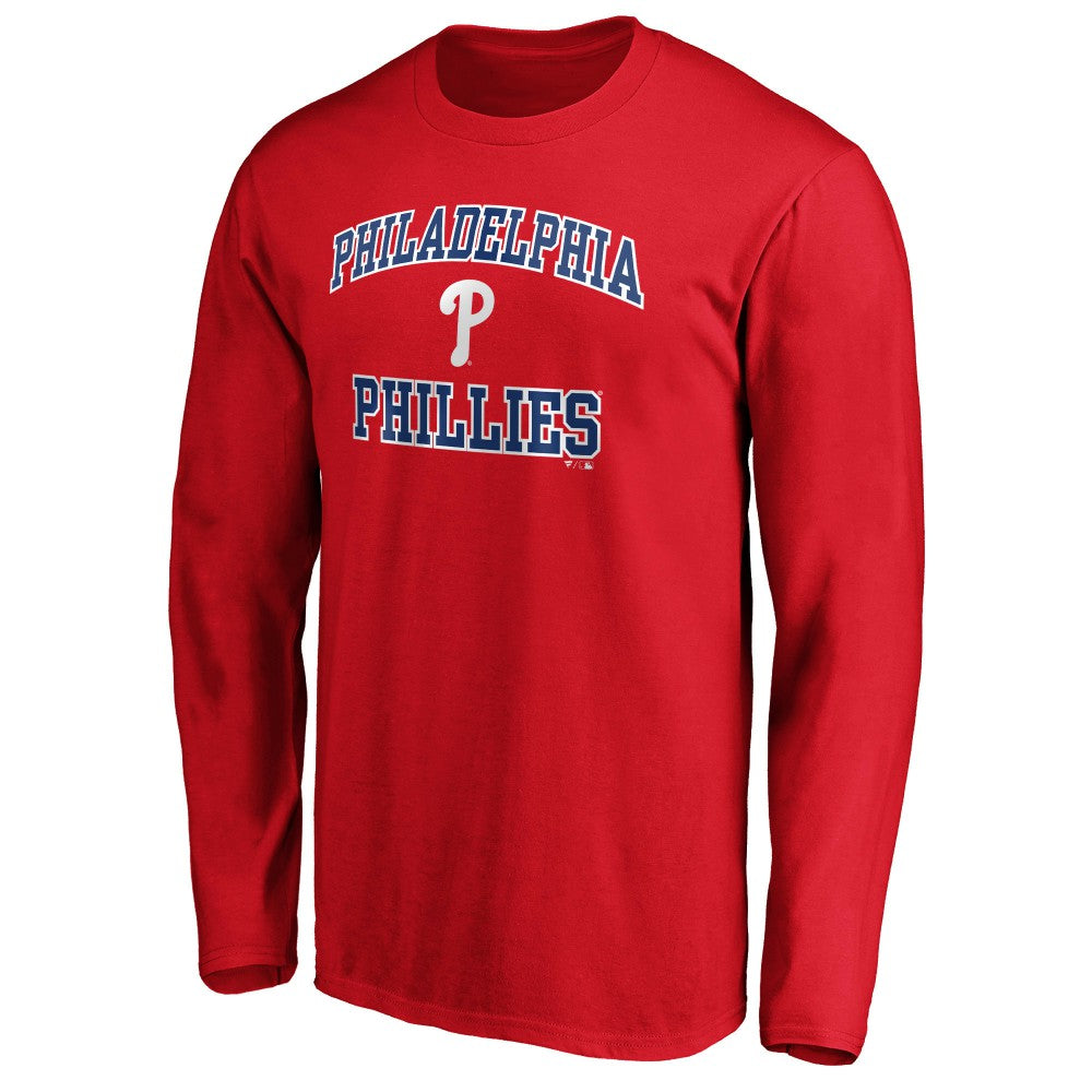 Men's Red Philadelphia Phillies Team Heart & Soul Long Sleeve T-Shirt for sale