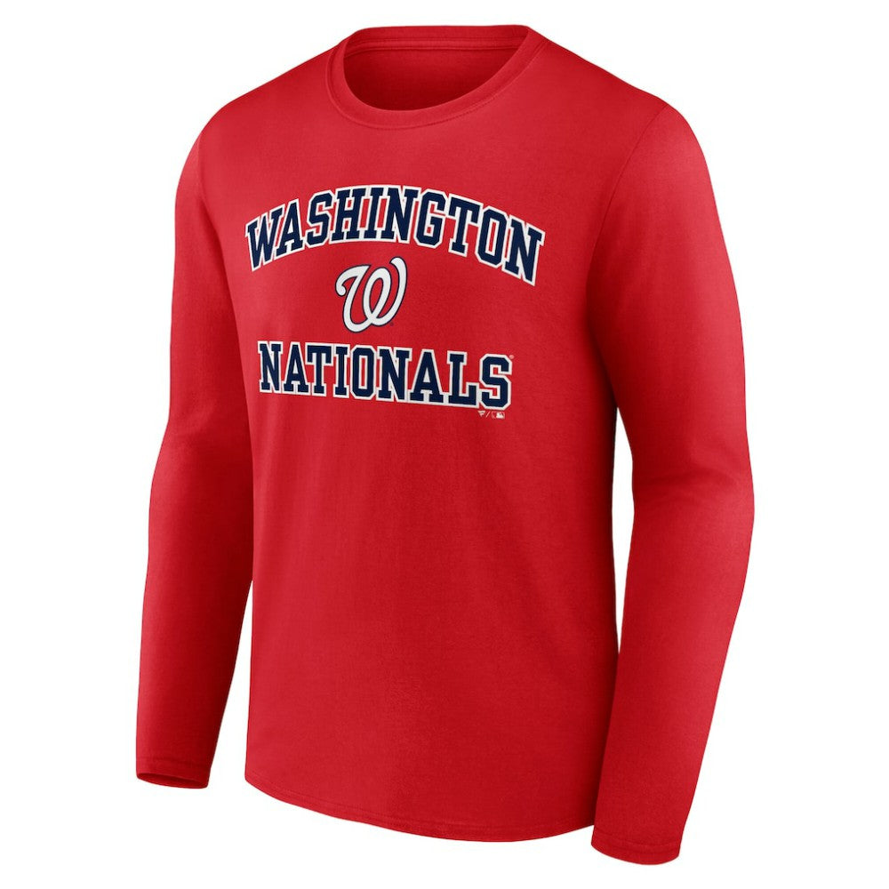 Men's Red Washington Nationals Team Heart & Soul Long Sleeve T-Shirt Discount