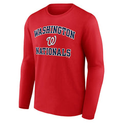 Men's Red Washington Nationals Team Heart & Soul Long Sleeve T-Shirt Discount