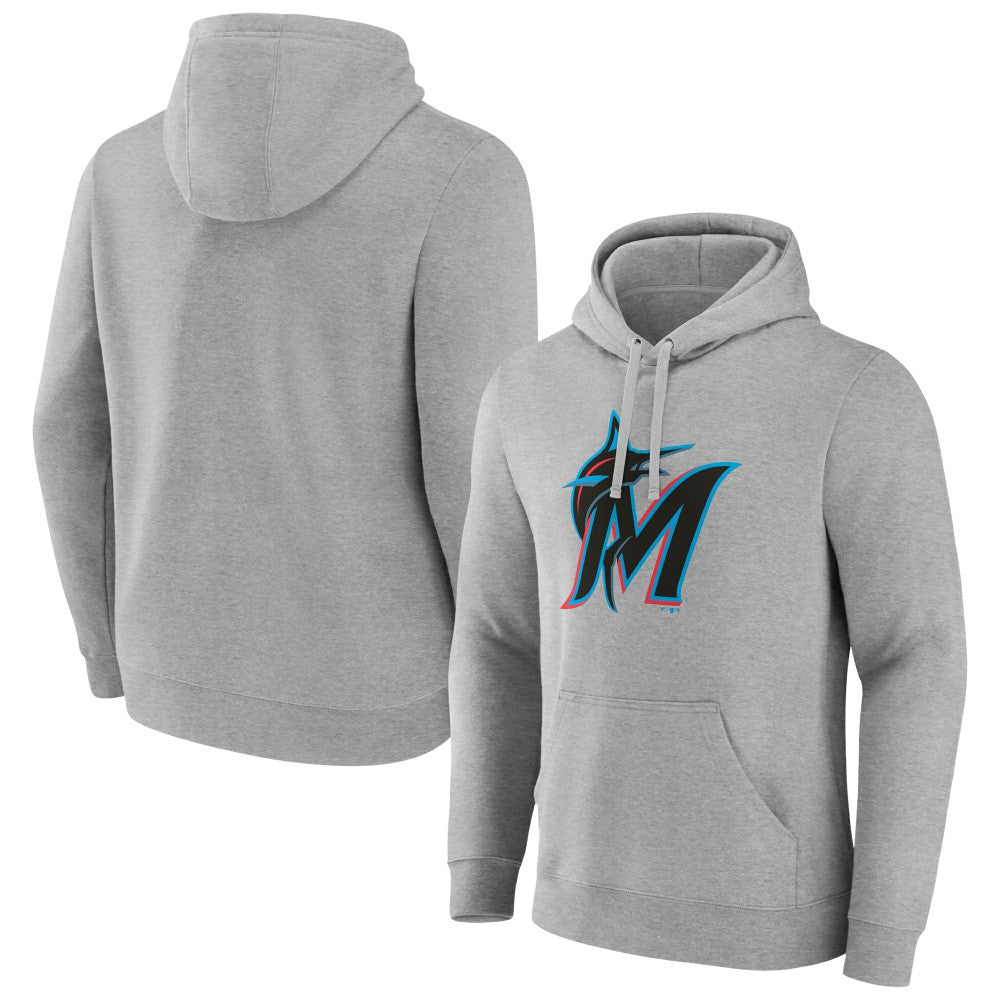 Miami Marlins Official Logo Fitted Pullover Hoodie Discount