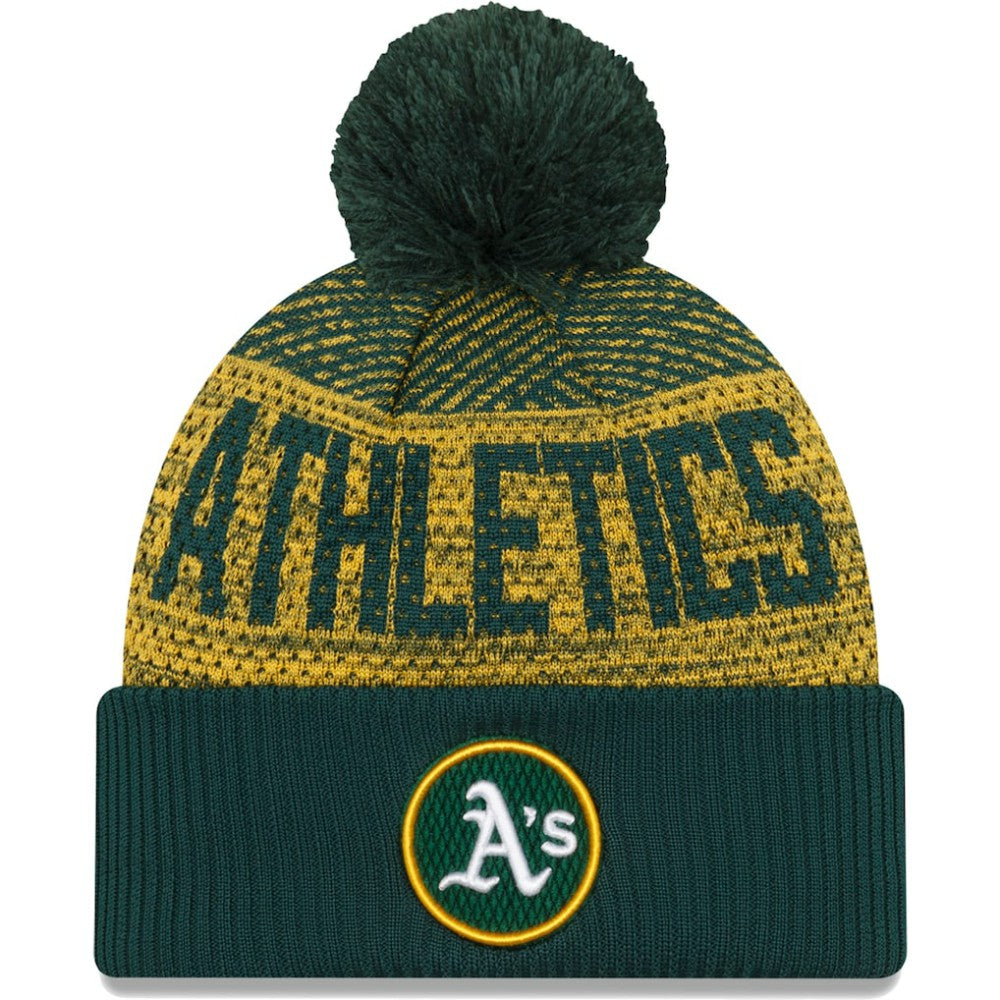 Athletics New Era Authentic Collection Sport Cuffed Knit Hat with Pom Discount