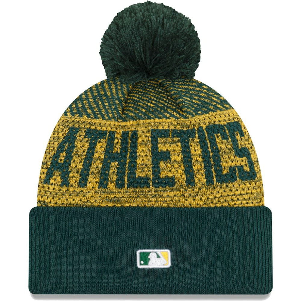 Athletics New Era Authentic Collection Sport Cuffed Knit Hat with Pom Discount