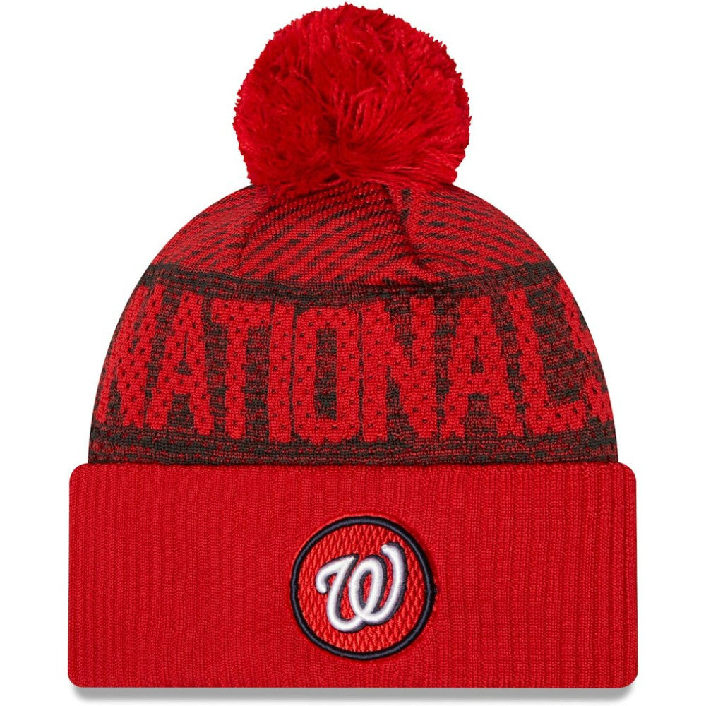 Washington Nationals New Era Authentic Collection Sport Cuffed Knit Hat with Pom for sale