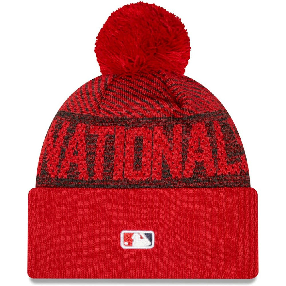 Washington Nationals New Era Authentic Collection Sport Cuffed Knit Hat with Pom for sale