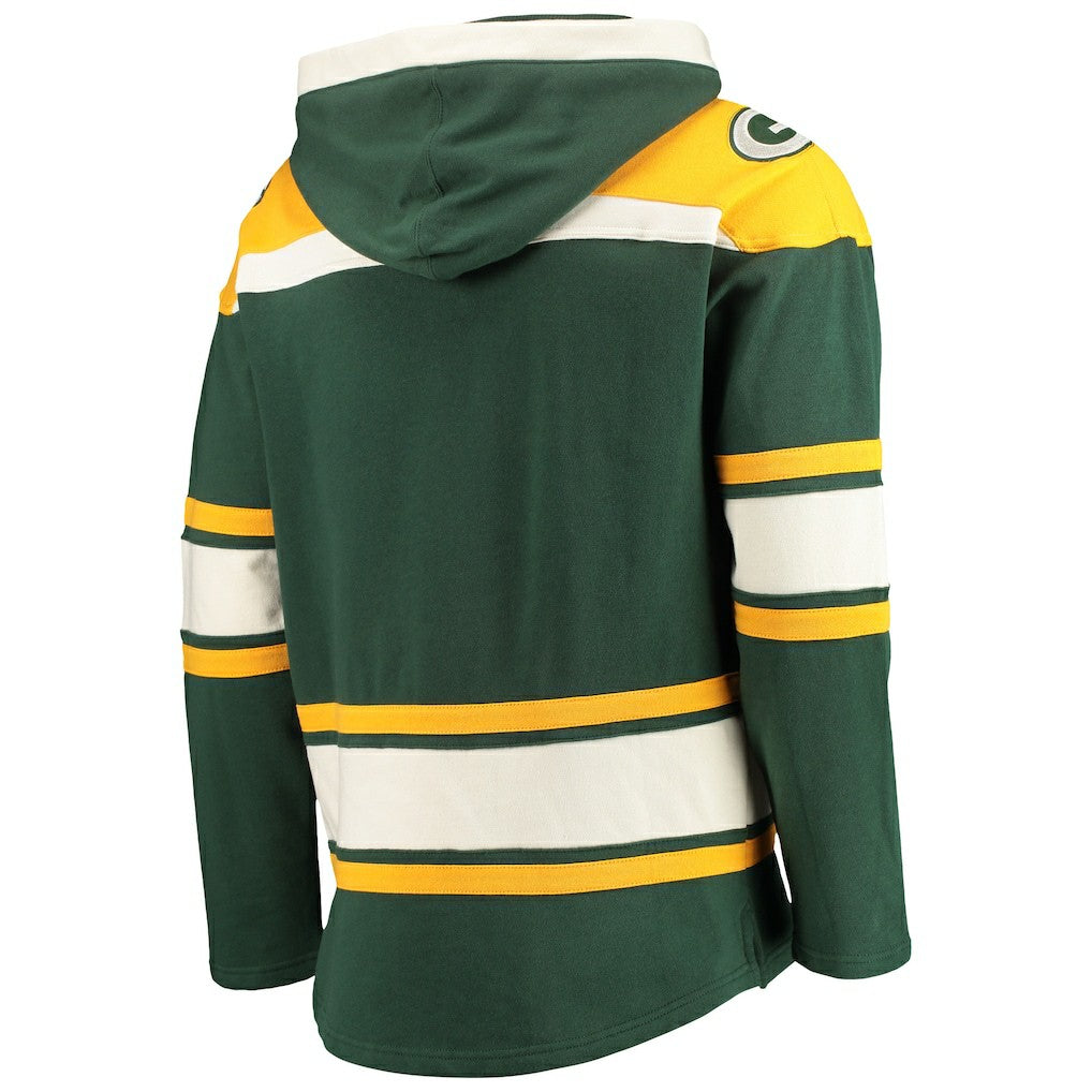 Green Bay Packers '47 Lacer V-Neck Pullover Hoodie - Green/Gold - 47 brand
