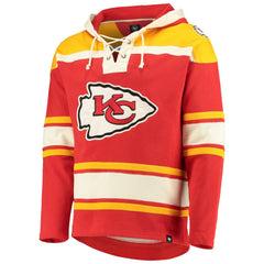 Kansas City Chiefs '47 Lacer V-Neck Pullover Hoodie - Red/Gold - 47 brand