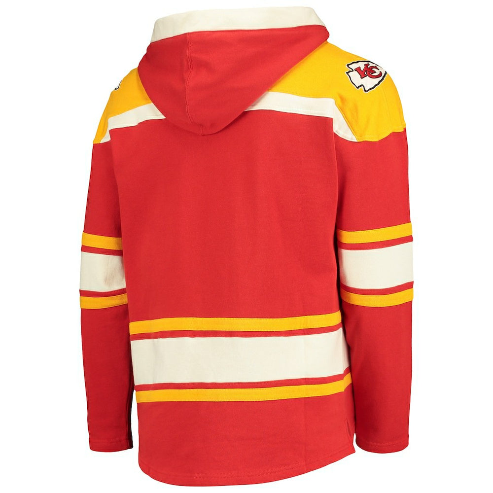Kansas City Chiefs '47 Lacer V-Neck Pullover Hoodie - Red/Gold - 47 brand
