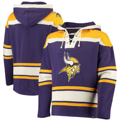 Minnesota Vikings '47 Lacer V-Neck Pullover Hoodie - Purple/Gold - 47 brand