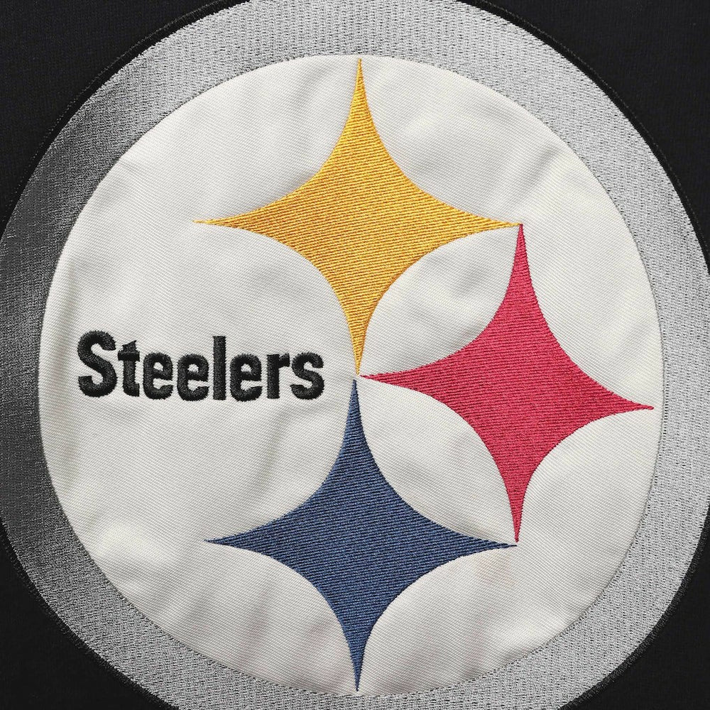 Pittsburgh Steelers '47 Lacer V-Neck Pullover Hoodie - Black/Gold - 47 brand