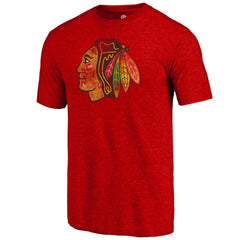 Chicago Blackhawks Distressed Tri-Blend T-Shirt - Red | NHL on sale