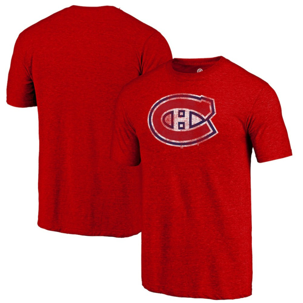 Montreal Canadiens Distressed Tri-Blend T-Shirt - Red | NHL Lifestyle