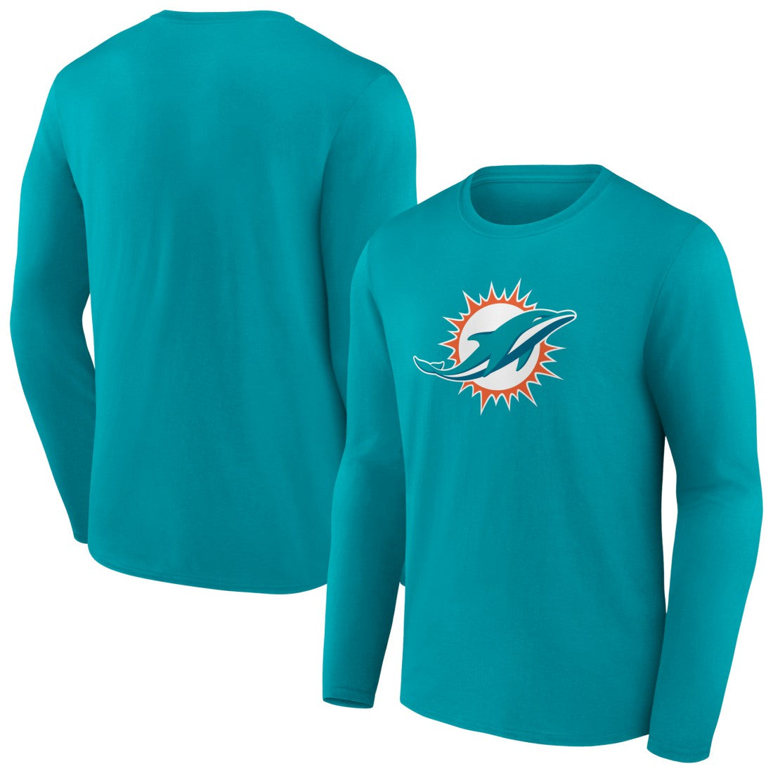 Miami Dolphins Primary Team Logo Long Sleeve T-Shirt - Aqua - NFL