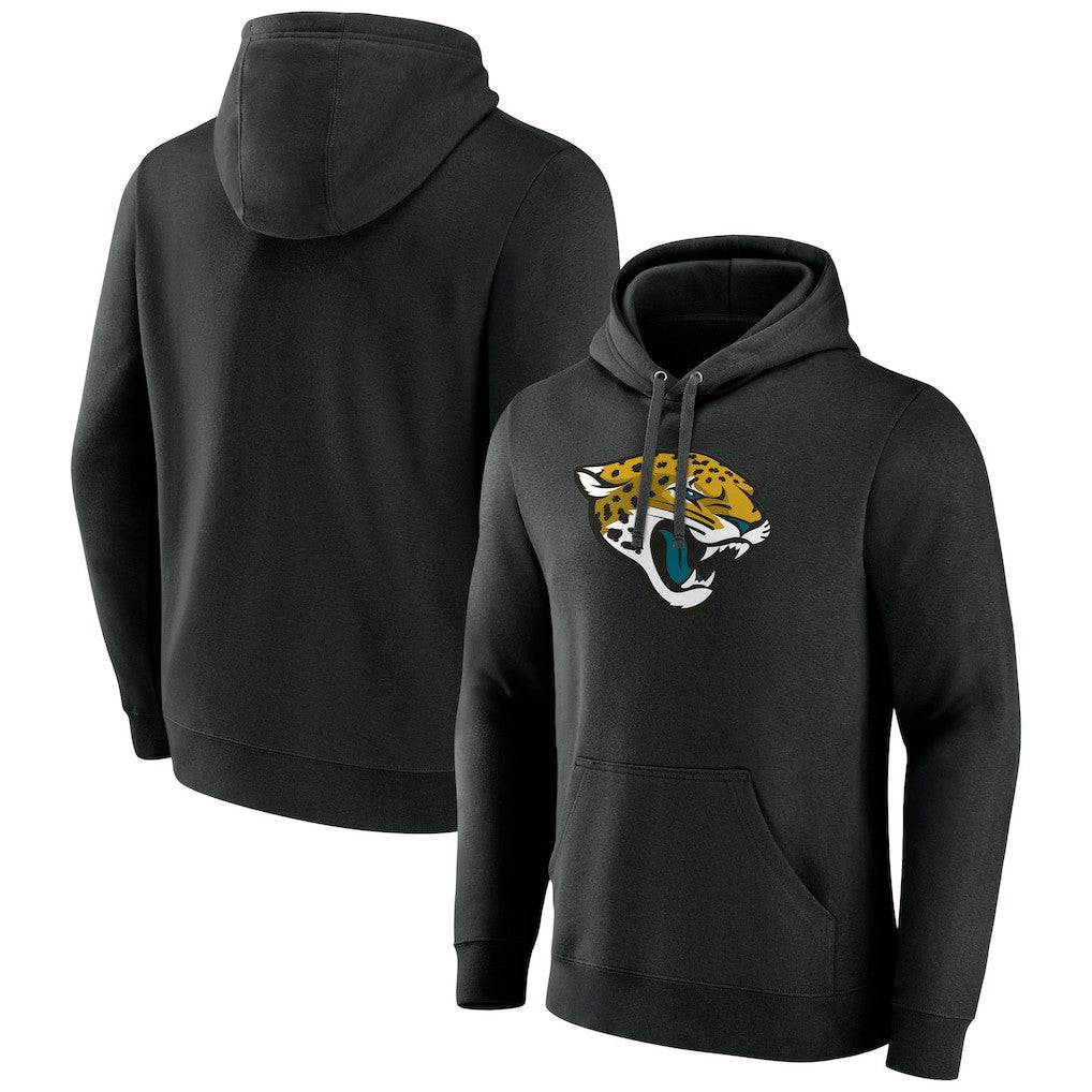 Jacksonville Jaguars Primary Logo Fitted Pullover Hoodie - Black - NFL