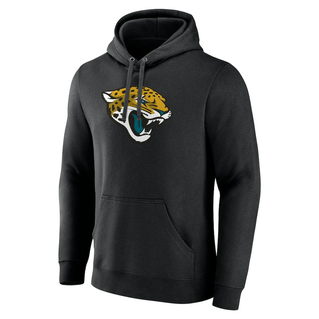 Jacksonville Jaguars Primary Logo Fitted Pullover Hoodie - Black - NFL