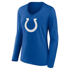 Indianapolis Colts Women's Primary Team Logo Long Sleeve V-Neck T-Shirt - Royal - NFL