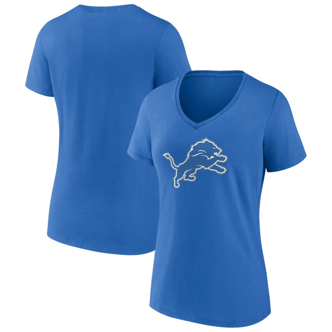 Detroit Lions Women's Primary Team Logo V-Neck T-Shirt - Blue - NFL