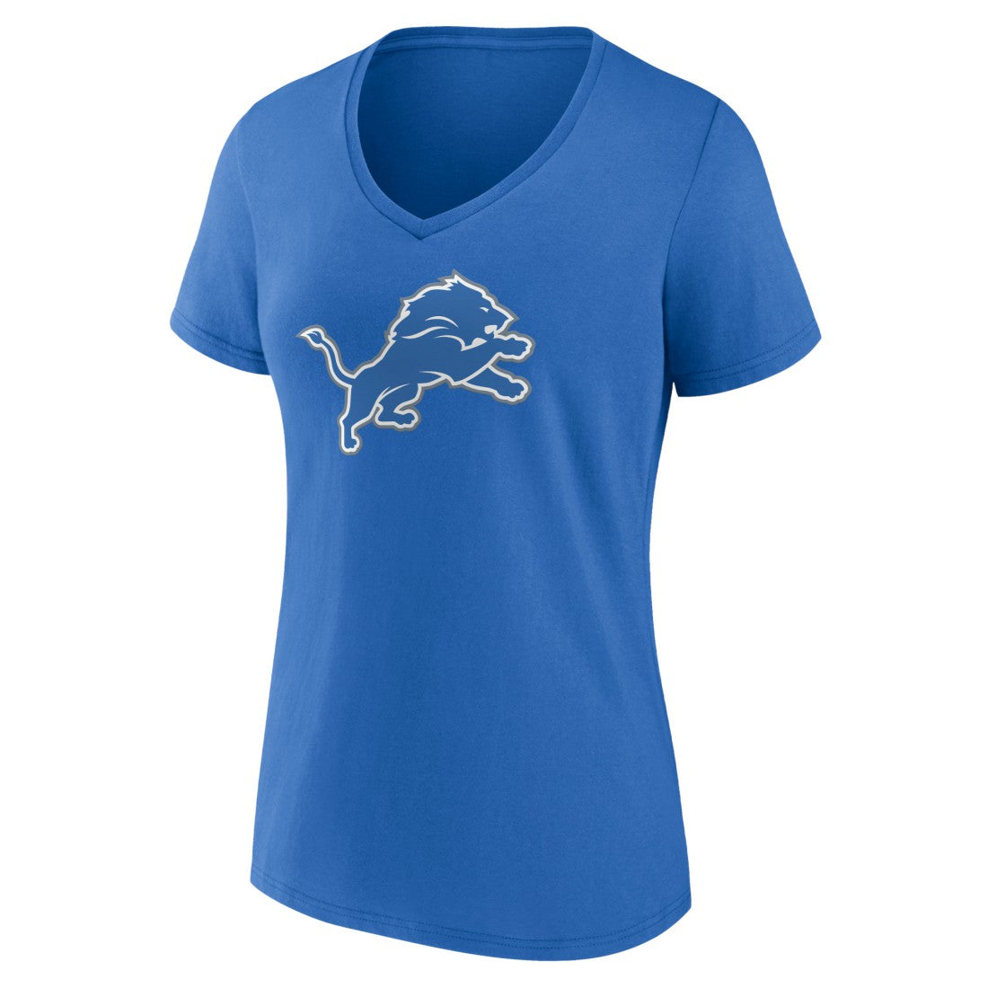 Detroit Lions Women's Primary Team Logo V-Neck T-Shirt - Blue - NFL