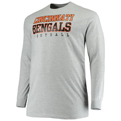 Cincinnati Bengals Big & Tall Practice Long Sleeve T-Shirt - Heathered Gray - Fanatics