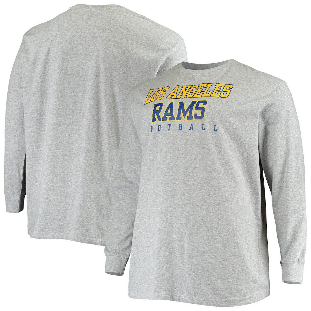 Los Angeles Rams Big & Tall Practice Long Sleeve T-Shirt - Heathered Gray - Fanatics