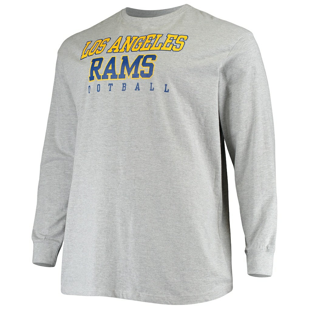 Los Angeles Rams Big & Tall Practice Long Sleeve T-Shirt - Heathered Gray - Fanatics