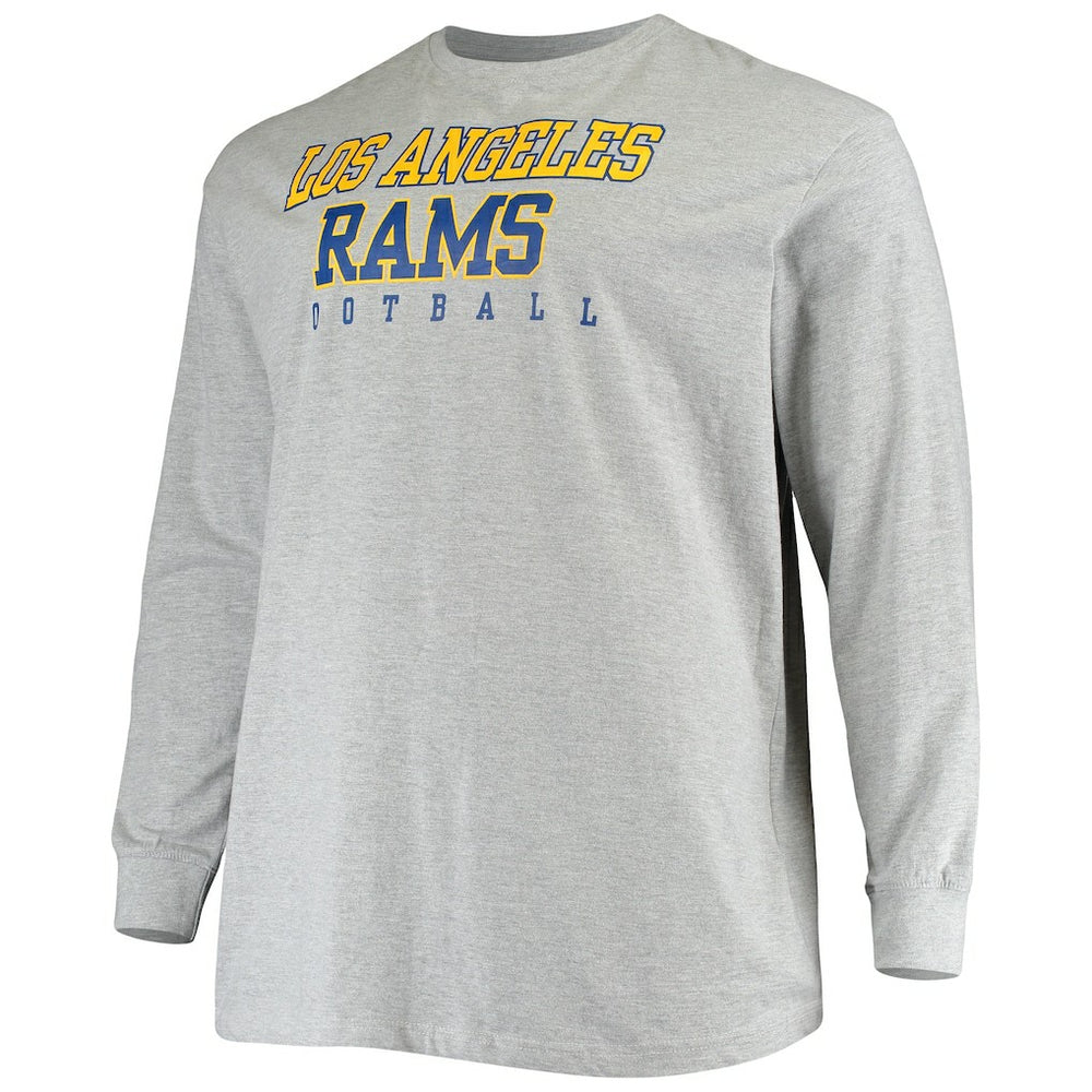Los Angeles Rams Big & Tall Practice Long Sleeve T-Shirt - Heathered Gray - Fanatics