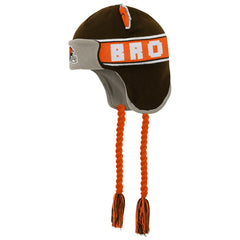 Cleveland Browns Preschool Wordmark Ears Trooper Knit Hat - Brown - NFL