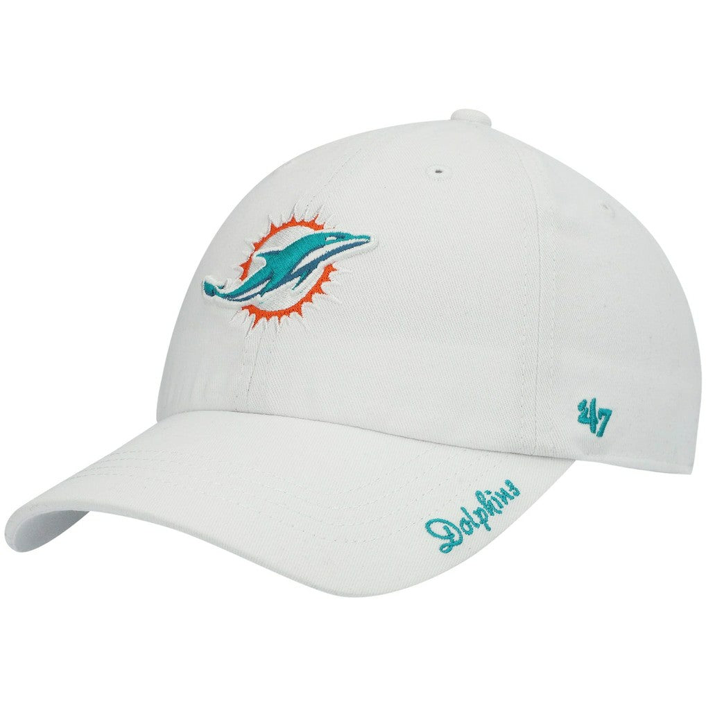 Miami Dolphins '47 Women's Miata Clean Up Logo Adjustable Hat - White - 47 brand