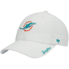 Miami Dolphins '47 Women's Miata Clean Up Logo Adjustable Hat - White - 47 brand