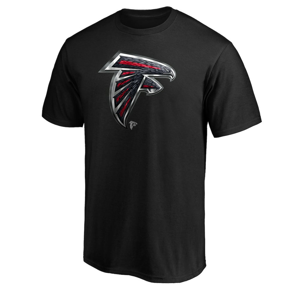 Atlanta Falcons Midnight Mascot Team Logo T-Shirt - Black - NFL