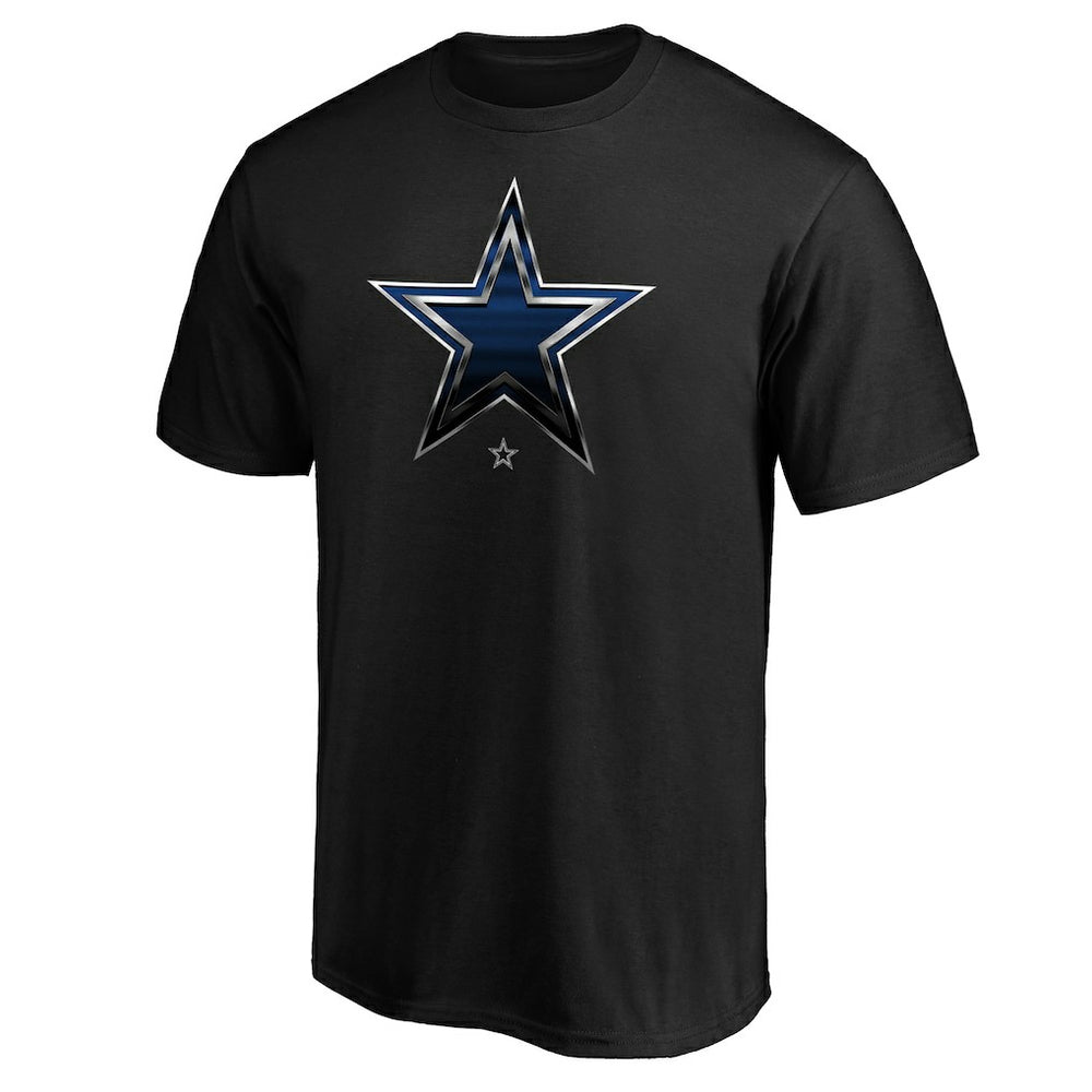 Dallas Cowboys Midnight Mascot Team Logo T-Shirt - Black - NFL