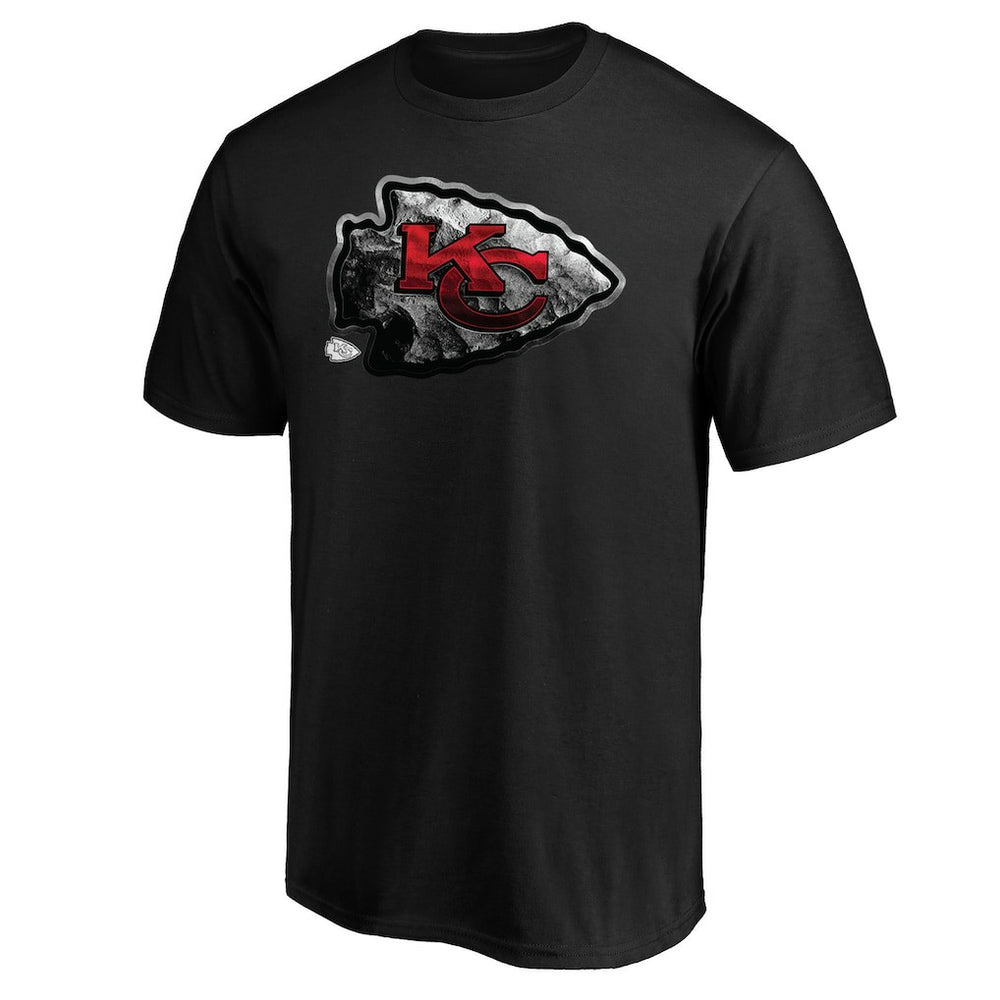 Kansas City Chiefs Midnight Mascot Team Logo T-Shirt - Black - NFL