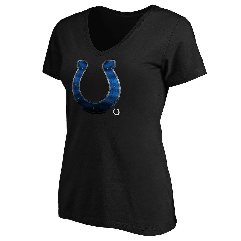 Indianapolis Colts Women's Midnight Mascot Logo V-Neck T-Shirt - Black - NFL