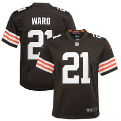 Denzel Ward Cleveland Browns Youth Game Jersey - Brown - Nike