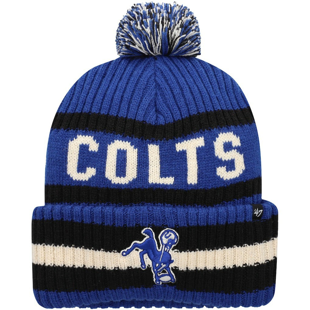 Indianapolis Colts '47 Bering Cuffed Knit Hat with Pom - Royal - 47 brand