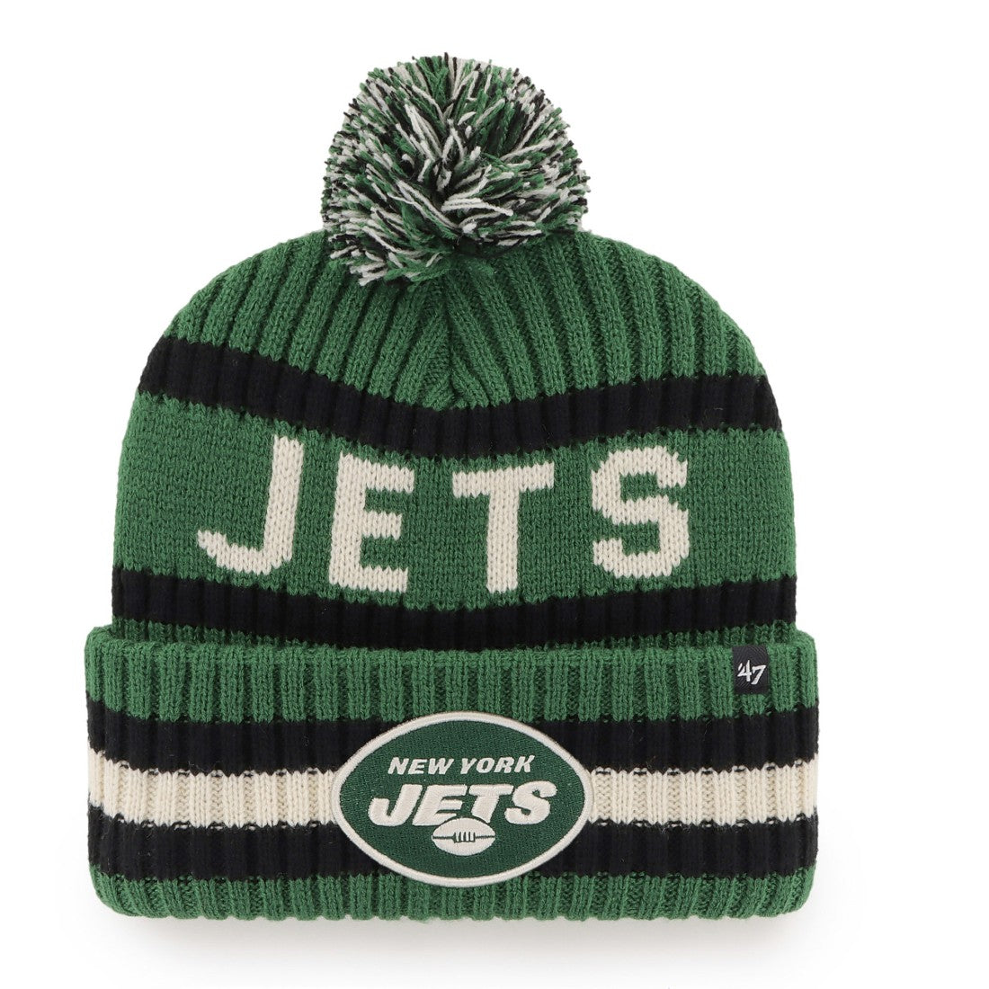 New York Jets '47 Bering Cuffed Knit Hat with Pom - Green - 47 brand