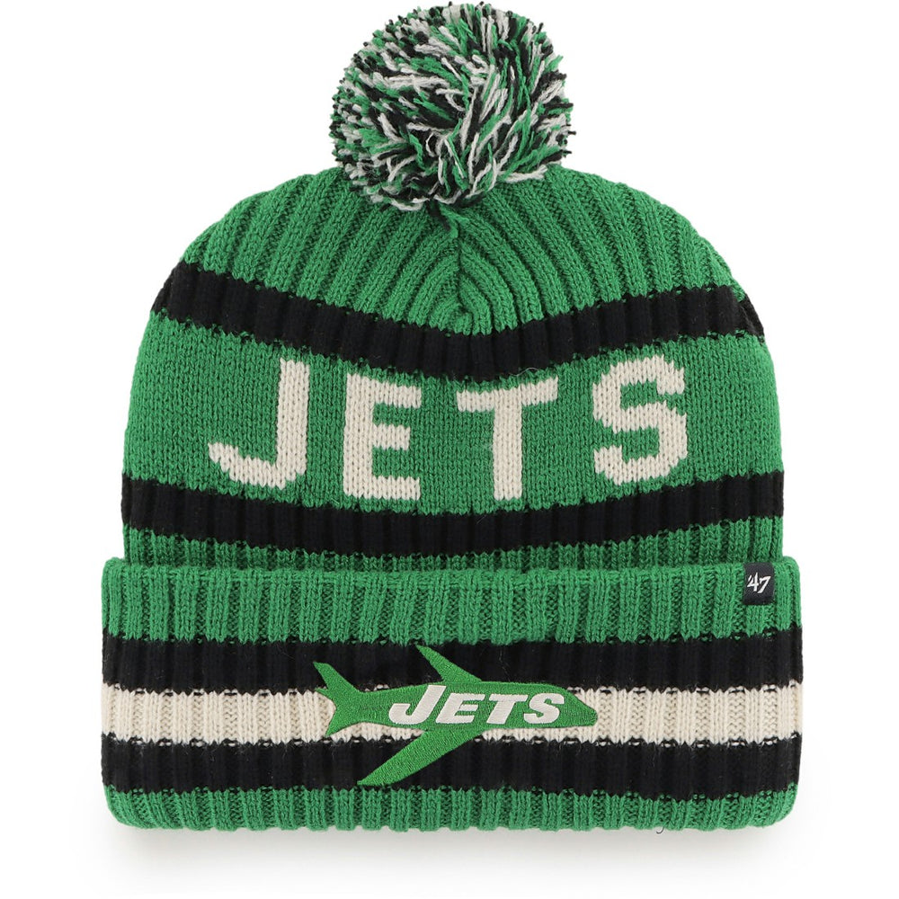 New York Jets '47 Bering Cuffed Knit Hat with Pom - Kelly Green - 47 brand