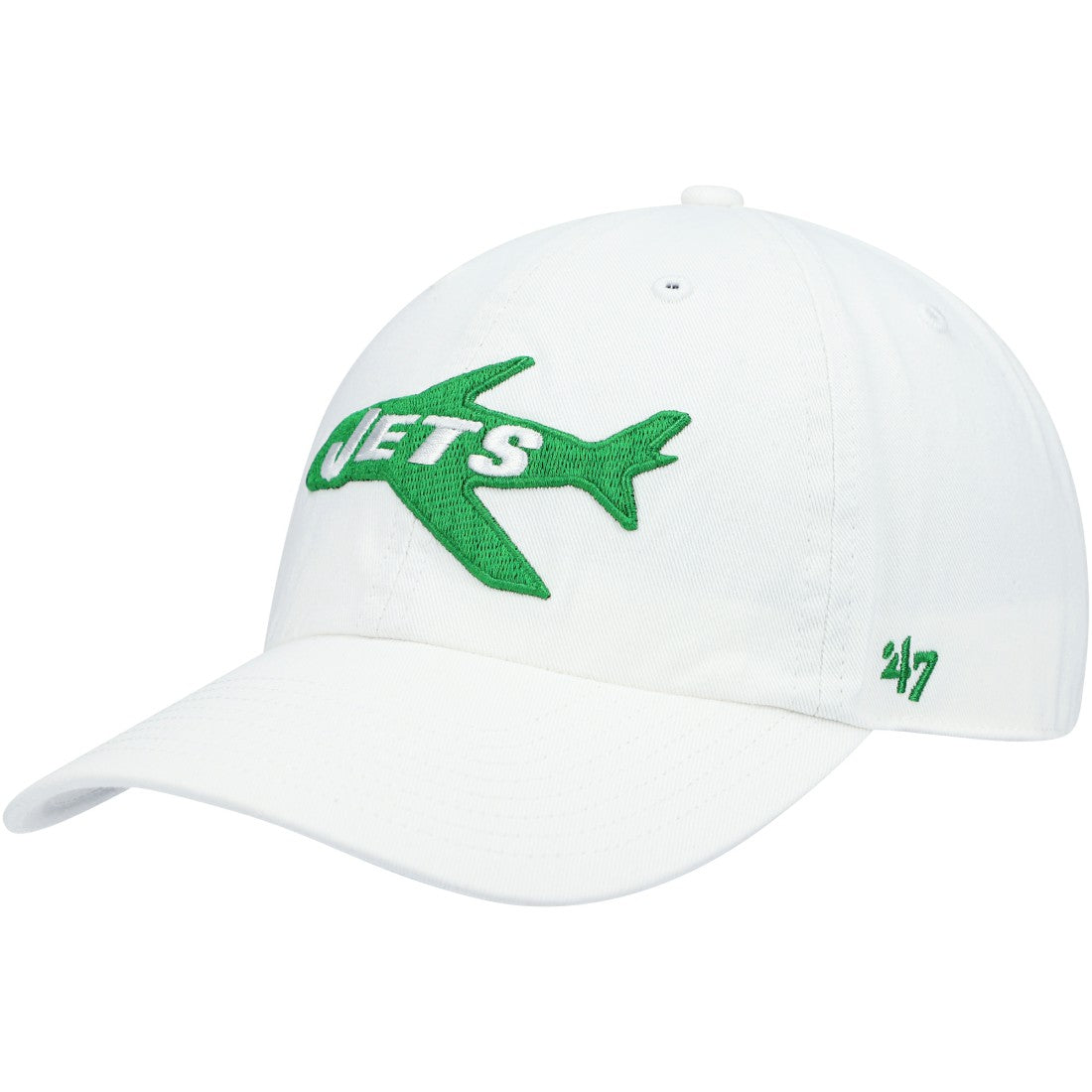 New York Jets '47 Clean Up Adjustable Hat - White - 47 brand
