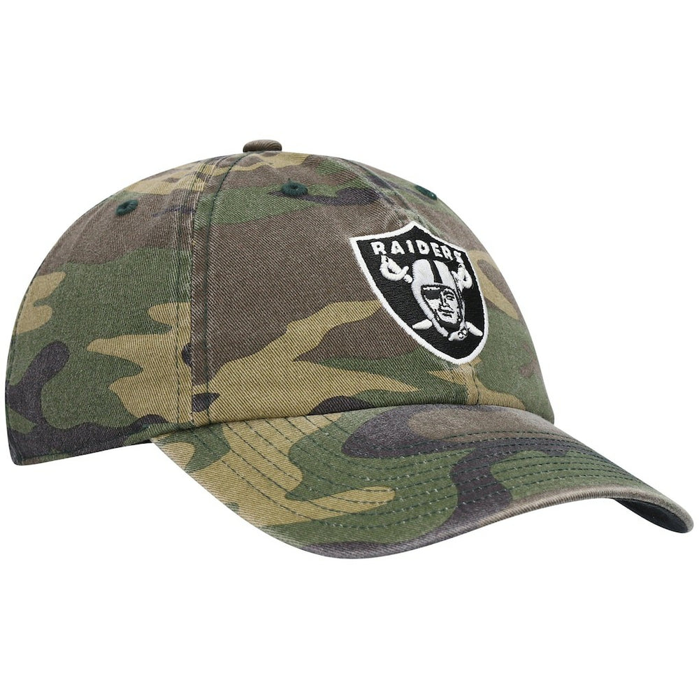 Las Vegas Raiders '47 Woodland Clean Up Adjustable Hat - Camo - 47 brand