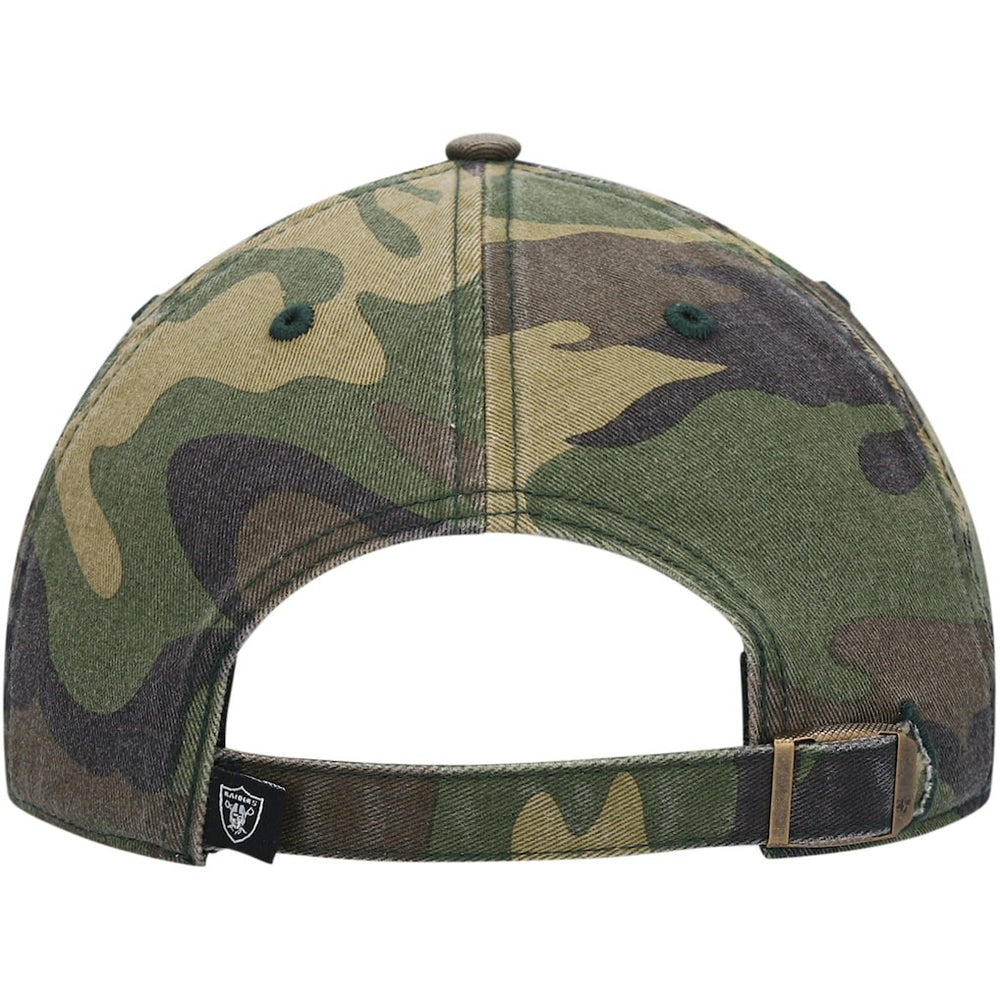 Las Vegas Raiders '47 Woodland Clean Up Adjustable Hat - Camo - 47 brand