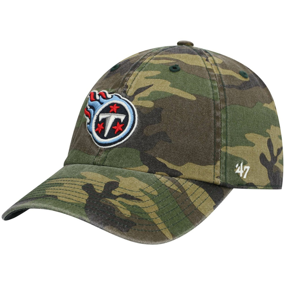 Tennessee Titans '47 Woodland Clean Up Adjustable Hat - Camo - 47 brand