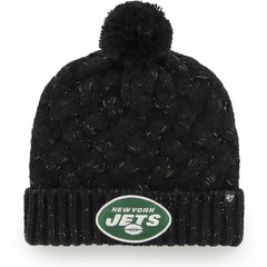New York Jets '47 Women's Fiona Logo Cuffed Knit Hat with Pom - Black - 47 brand
