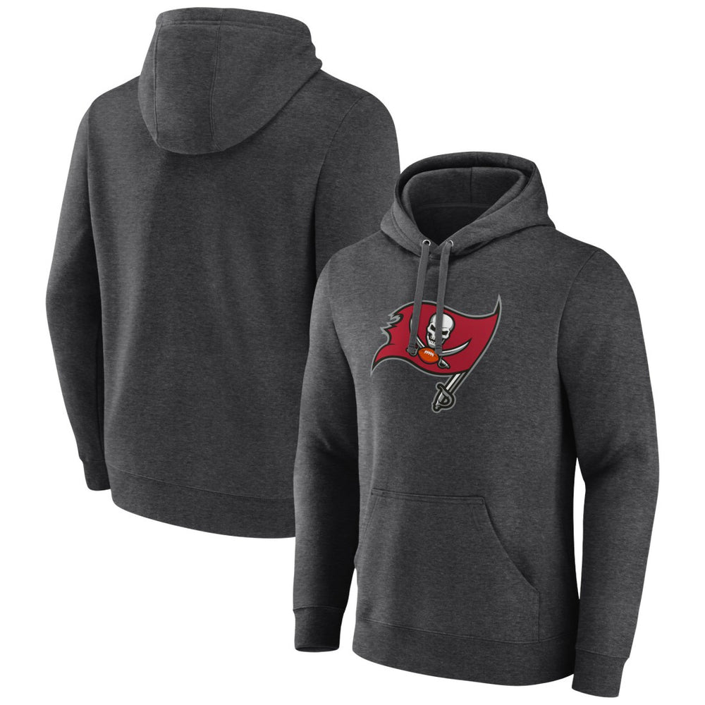 Tampa Bay Buccaneers Primary Logo Fitted Pullover Hoodie - Charcoal - NFL